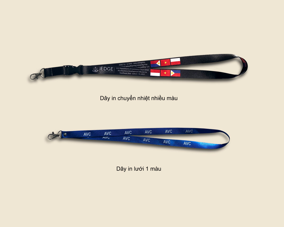 In dây đeo thẻ nhân viên theo yêu cầu